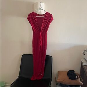 Rolla Coster | Deep Red Deep V Flattering Dress